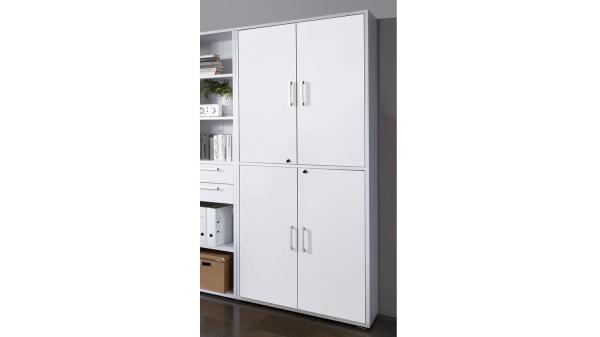 Schrank CALVIA Büroschrank in weiß abschließbar Bild 2