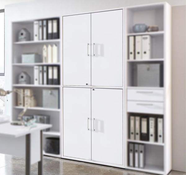Schrank CALVIA Büroschrank in weiß abschließbar Bild 1