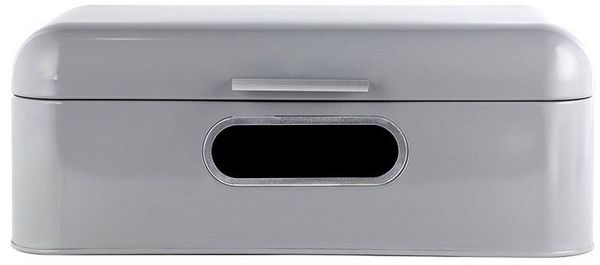Echtwerk stilvoller Brotkasten, Retro-Brotbox aus Metall mit Sichtfenster, Platzsparende Aufbewahrungsbox, Brotkorb mit Deckel, Aufbewahrung für noch länger frisches Brot, Grau, 42 x 23 x 16,5 cm