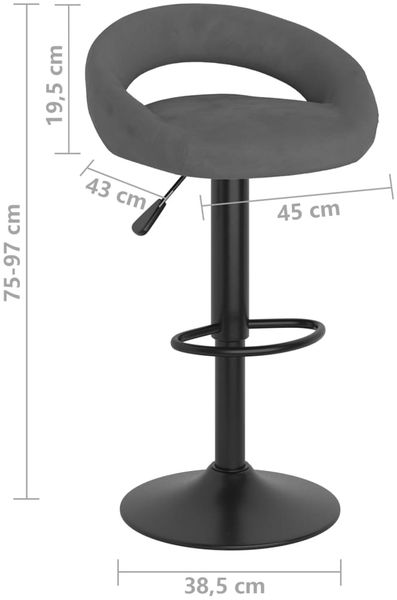 vidaXL Barhocker 2 Stk. Dunkelgrau Samt 333270 Bild 9