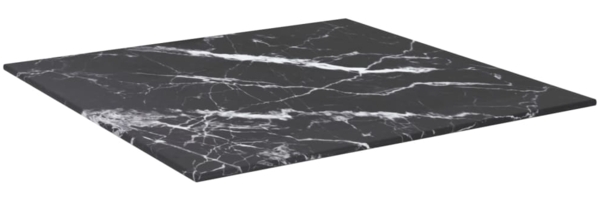 vidaXL Tischplatte Schwarz 50x50 cm 6 mm Hartglas in Marmoroptik 322270