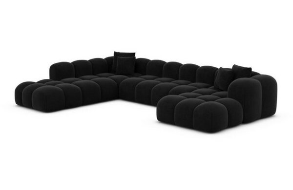 Sofa Dreams Wohnlandschaft Polster Stoffsofa Modern Ottomane Couch Samtstoff Formentera XXL, Loungesofa Bild 4