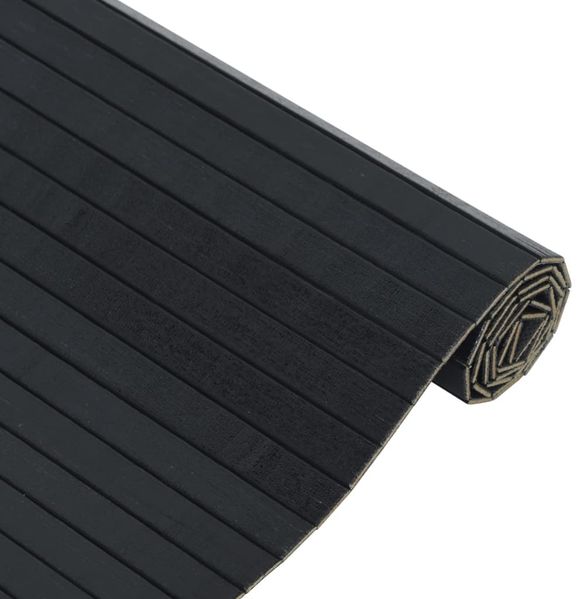 vidaXL Teppich Rechteckig Schwarz 100x300 cm Bambus 376810 Bild 4