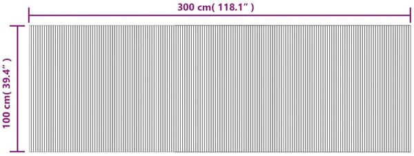 vidaXL Teppich Rechteckig Schwarz 100x300 cm Bambus 376810 Bild 8