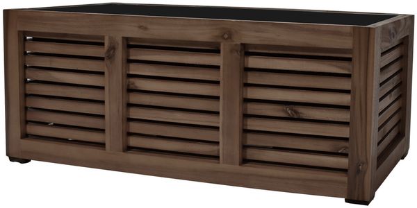 Pflanzgefäß Colorado 3 Pflanzkasten Blumenkasten mit Streben Akazienholz 83x21x20,5 cm