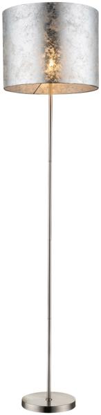 GLOBO LIGHTING LED Stehlampe, Leuchte ist über den Fußschalter dimmbar, LED wechselbar, warmweiß, ausgefallene moderne Designer-lampen Lampenschirm Stoff Silber H 160cm