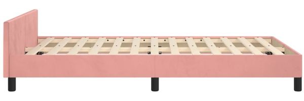 Bettgestell mit Kopfteil Samt Rosa 120x200 cm, Härtegrad: H2 [3125628] Bild 7