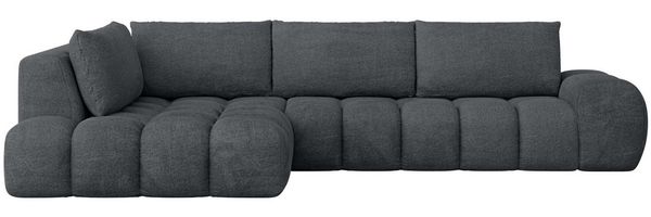 OTTO home Ecksofa AZITA L-Form, XL 296 cm - Designsofa in Bubble-Optik, lose Rückenkissen, traumhafte Steppung
