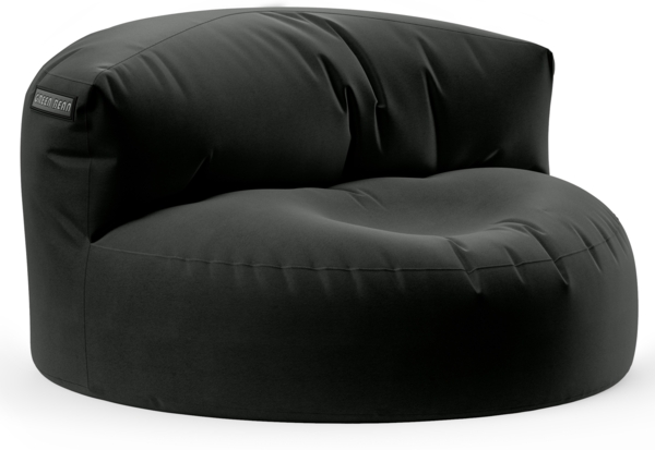 Green Bean® Sitzsack Sofa mit Füllmaterial - Lounge im Sitzsack-Design 90x50cm mit ergonomischer Rückenlehne & waschbarem Bezug - Indoor und Outdoor geeignet in Schwarz