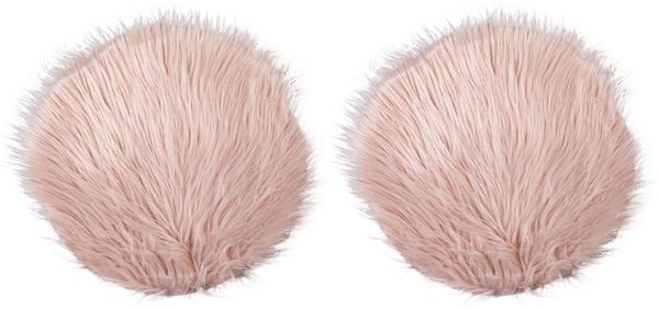 Home4You Fellteppich Deko-Felle, 2er Set, Rosa, Ø 32 cm, Kunstfell, rund