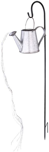 LED Solar-Steckleuchte, Gießkanne, silber-grau, H 112 cm