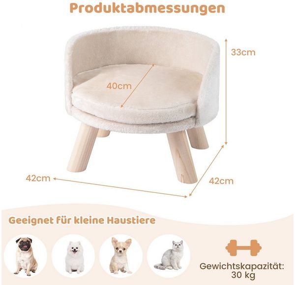 COSTWAY Tiersofa, Katzensofa, Katzenbett, mit Kissen, Rückenlehne