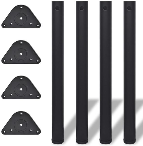 4x höhenverstellbares Tischbein Schwarz 710 mm 242148
