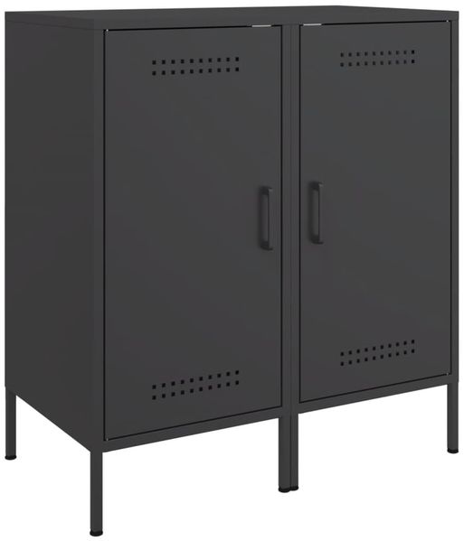 2 Stk. Sideboards, Kommoden Schwarz 36x39x79 cm Stahl j3555p