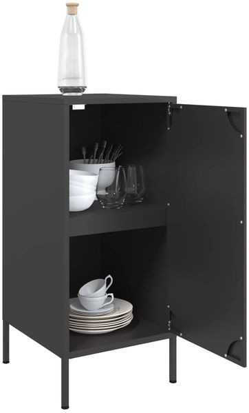 2 Stk. Sideboards, Kommoden Schwarz 36x39x79 cm Stahl j3555p Bild 5