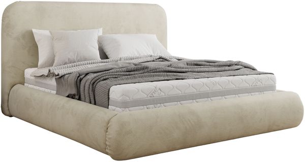 Bett mit Stauraum Polsterbett BENEA CLASSIC, Doppelbett mit Lattenrost Gepolstertes Kopfteil Gasdruckfeder Schlafzimmerbett - 200 x 200 cm - Beige Velvet Bild 5