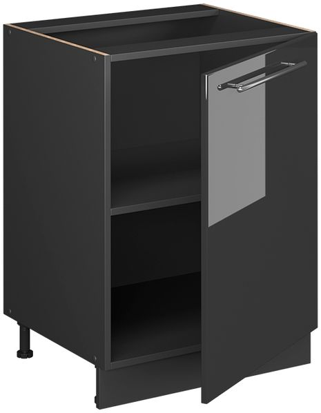 Küchenunterschrank Fame-Line Anthrazit Hochglanz/Anthrazit 60 cm 1 Tür ohne Arbeitsplatte Vicco Bild 6