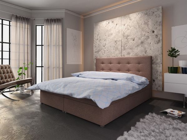 Boxspringbett LIBERTO 140x200 cm Braun inkl. Bettkasten