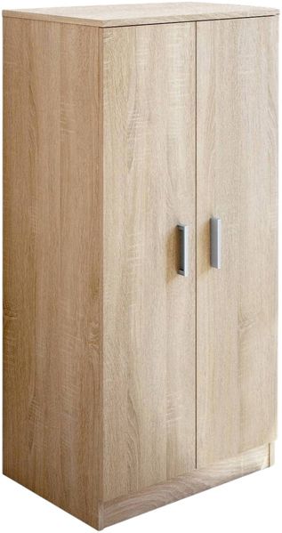 Dmora 2-türiger Mehrzweckschrank Akimera, Hilfsschrank, niedriger Schuhschrank mit 6 Regalen, modernes Schuhregal, 55 x 36 x 108 cm, Eiche