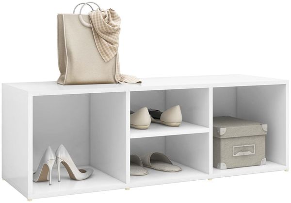 vidaXL Schuhbank Weiß 105x35x35 cm Holzwerkstoff 804463 Bild 3