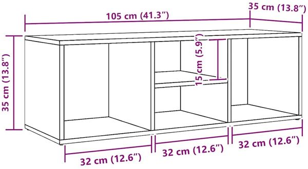 vidaXL Schuhbank Weiß 105x35x35 cm Holzwerkstoff 804463 Bild 9