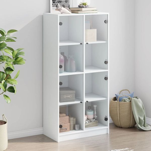 vidaXL Highboard mit Türen Weiß 68x37x142 cm Holzwerkstoff 3295857