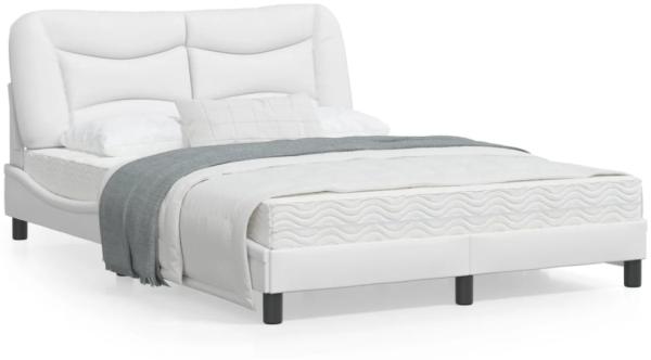 vidaXL Bettgestell ohne Matratze "Hvar" Weiß 140x190 cm Kunstleder 3207996