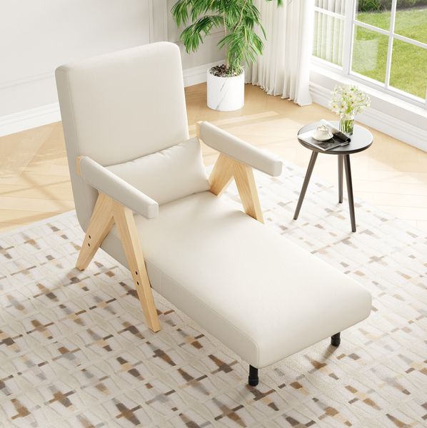 Modern 3 in 1 Umbausessel Schlafsofa 6 Stufen verstellbar Beige 87x64x60 cm