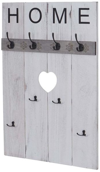 MCW Garderobenpaneel MCW-C89H, Shabby-Look, 4 große und 4 kleine Haken