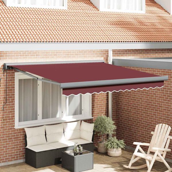 vidaXL Markise Automatisch Burgunderrot 300x250 cm 3215328