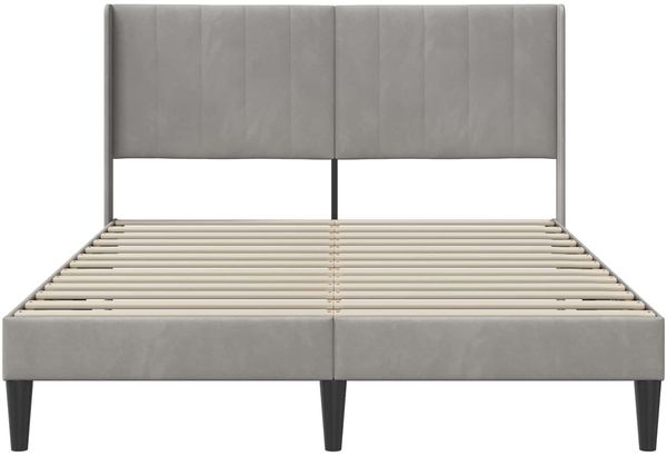 vidaXL Bettrahmen mit Kopfteil Hellgrau 140 x 190 cm Samt 42027503 Bild 4