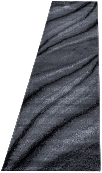 Kurzflor Teppich Matteo Läufer - 80x300 cm - Schwarz