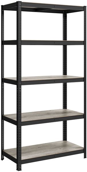 Standregal,Schwerlastregal, Kellerregal, Bücherregal, Lagerregal, 5 Ablagen, Küchenregal, Regal,verstellbare Ablagen, Industriestil,200x100x50cm,Naturfarben-Schwarz,RLG050B21 Bild 2