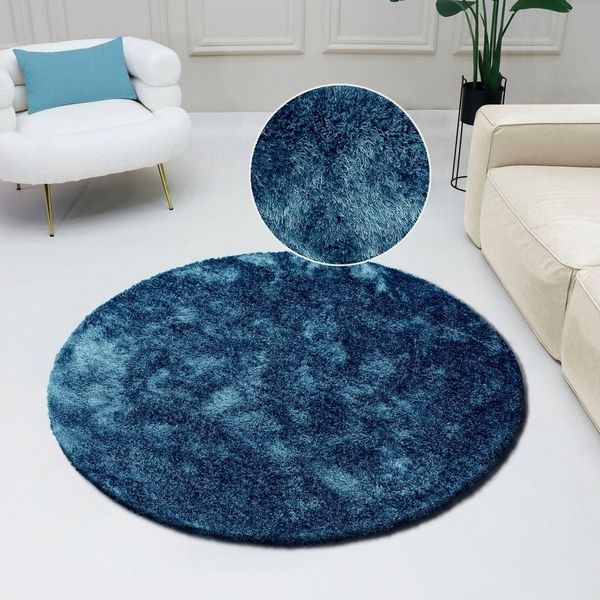 Bruno Banani Hochflor-Teppich Dana Teppich, Kundenliebling, rund, Höhe: 30 mm, unifarben, Mikrofaser Teppiche, Wohnzimmer, Schlafzimmer, Esszimmer