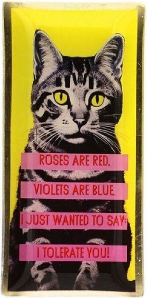 Giftcompany Servierschale Glasteller Love Plates Katze (10x21cm)
