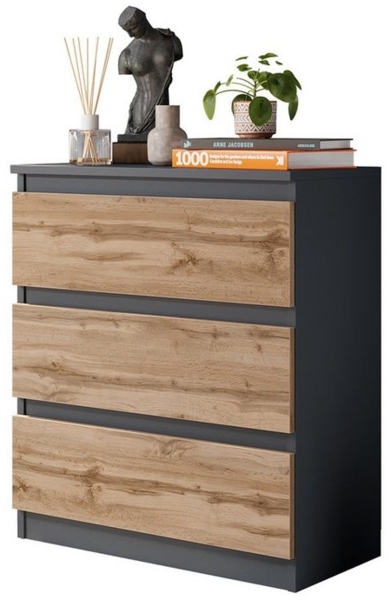 Furnica Kommode GABRIEL mit 3 Schubladen H72cm B60cm T33cm
