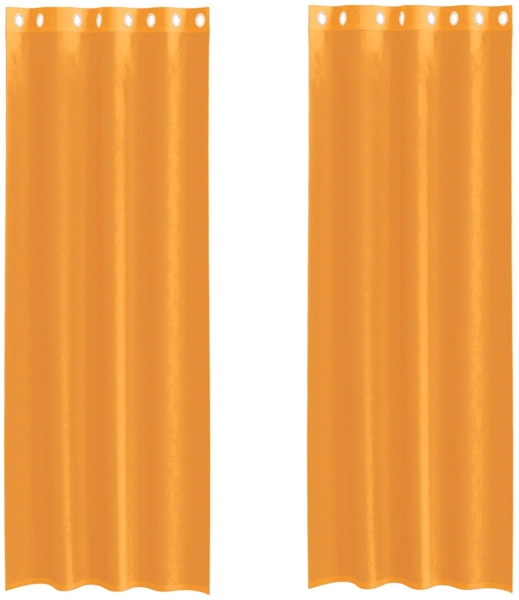 vidaXL Voile Vorhänge mit Ösen 2 Stk. Orange 140x300 cm 4102094