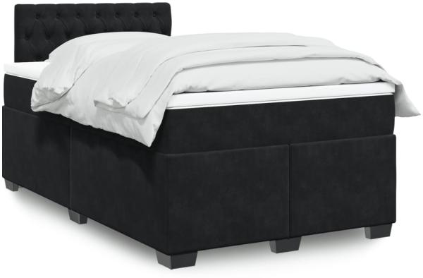 vidaXL Boxspringbett mit Matratze Schwarz 120x190 cm Samt 3286266