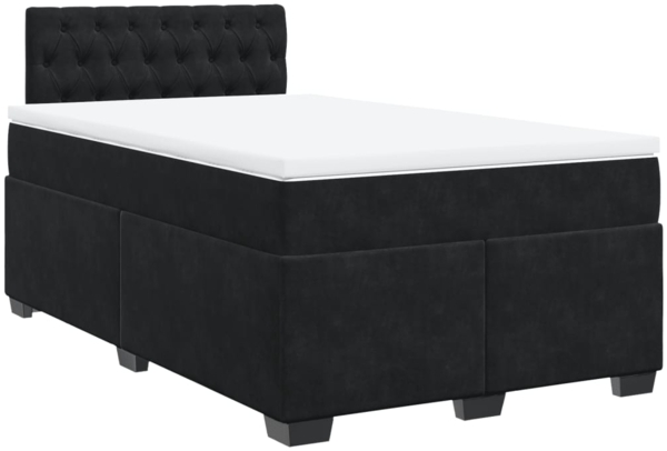 vidaXL Boxspringbett mit Matratze Schwarz 120x190 cm Samt 3286266