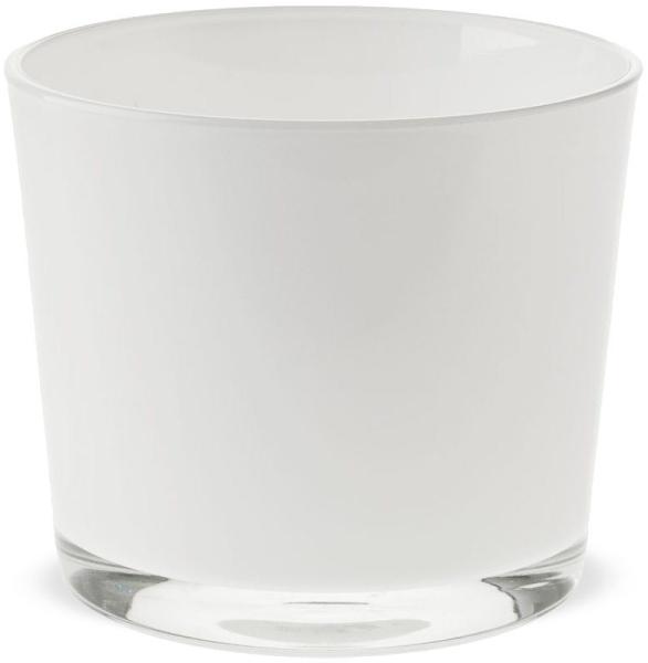 matches21 HOME & HOBBY Blumentopf Glastopf rund Pflanzgefäß Teelichtglas Glas weiß Ø 11,5 cm (1 St)