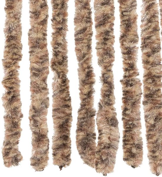 vidaXL Fliegenvorhang Beige und Dunkelbraun 90x220 cm Chenille 377321 Bild 5