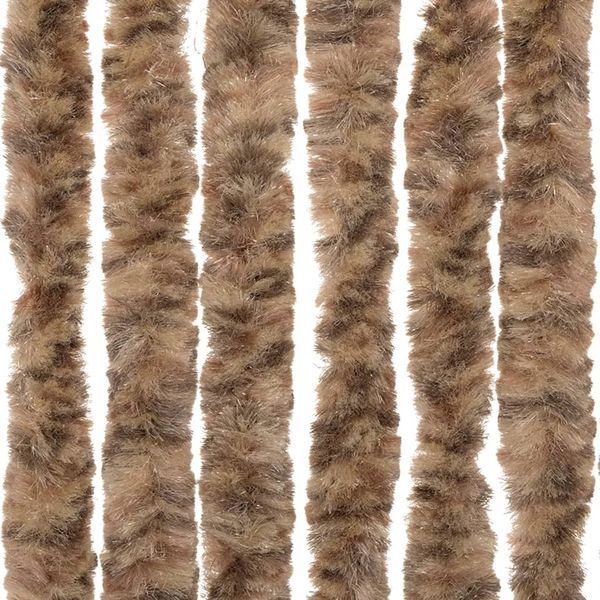 vidaXL Fliegenvorhang Beige und Dunkelbraun 90x220 cm Chenille 377321 Bild 6