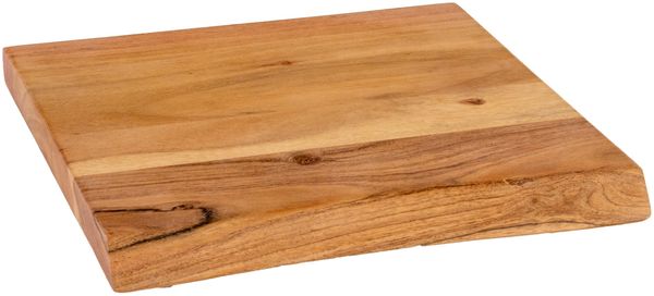 Holzplatte Arya mit echter Baumkante (einseitig), 30 x 30 cm, Akazienholz naturfarben, massiv & lackiert 150618416