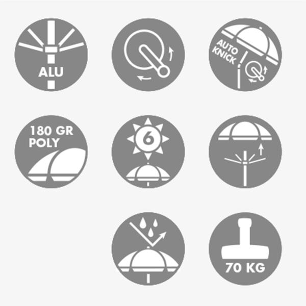 Doppler Sonnenschirm / Kurbelschirm "Expert 300 x 200 Auto Tilt", terracotta, 300 x 200 cm Bild 2