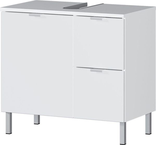 Germania WB-Unterschrank 8529-84 GW-MAURESA, in weiß, Fronten in Hochglanz, zwei Schubkästen, Oberboden mit Aussparung für Siphon, 60 x 56 x 34 cm (BxHxT)