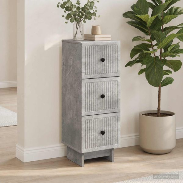 vidaXL Schubladenschrank Betongrau 33 x 34,5 x 90 cm Holzwerkstoff 893928