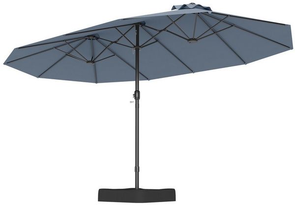COSTWAY Sonnenschirm, LxB: 470x285 cm, Marktschirm mit Ständer, Kurbel, für Garten, Terrasse