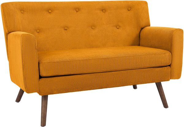CLP Sofa Kioni Cordbezug 2-Sitzer komfortabel gepolstert bis 240 kg belastbar,orange