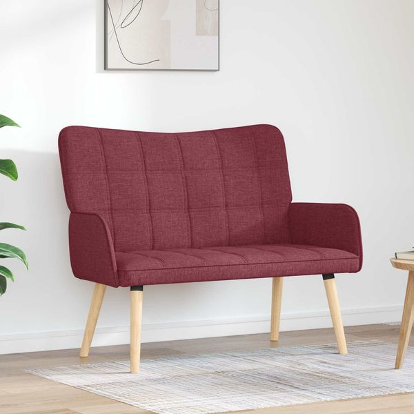 vidaXL Zweisitzer Sofa Weinrot 115 x 61 x 87 cm Stoff 42028894
