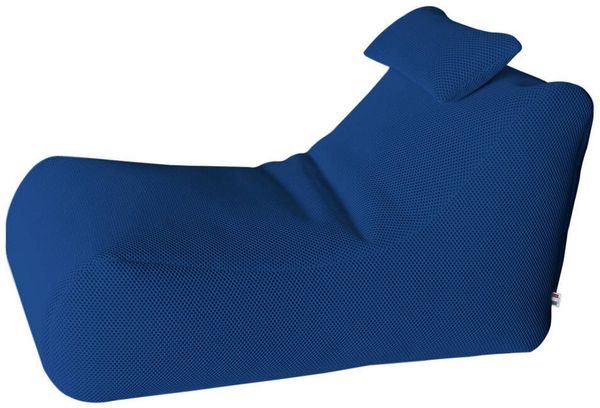 Dmora Pouf Міhck, Mehrzwecksessel, Sitzsack, Hockerhocker, Made in Italy, 70x120 h65 cm, Blau